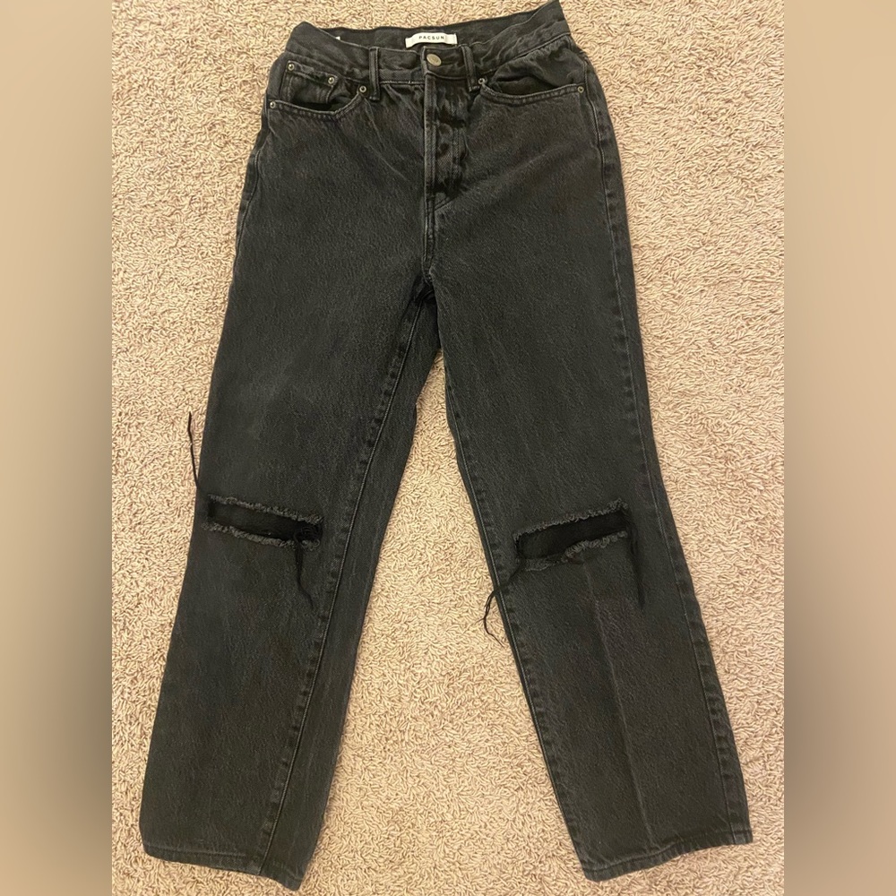 Pacsun Mom Jeans- Black Ripped- Size 24